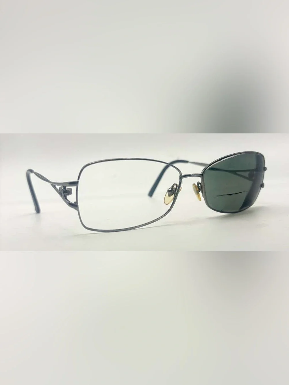 Vintage Sergio Tacchini ST1134-S Gunmetal Oval Metal Sunglasses Frames Only